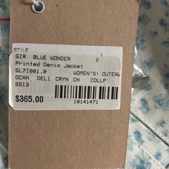 NWT Band of Outsiders Blue Wonder Printed Denim Jacket Size S - Picture 4 of 12